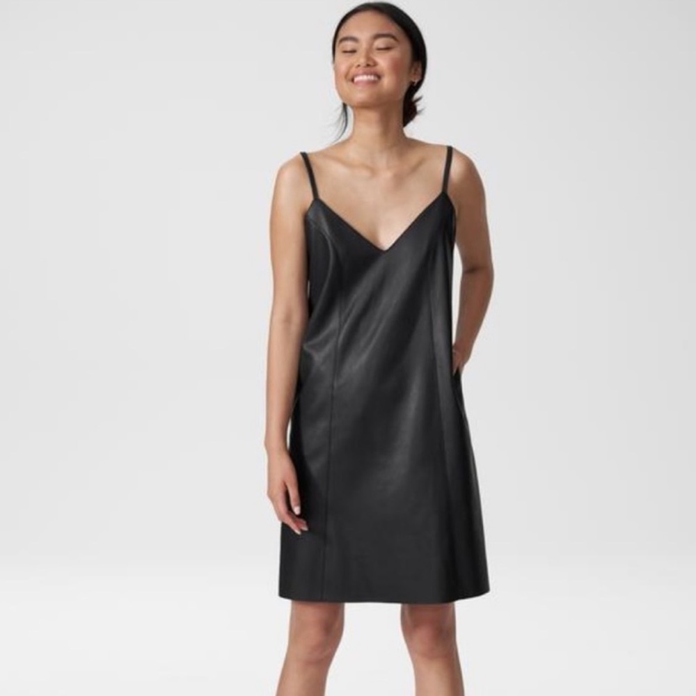 NWOT Universal Standard Faux Leather Slip Dress